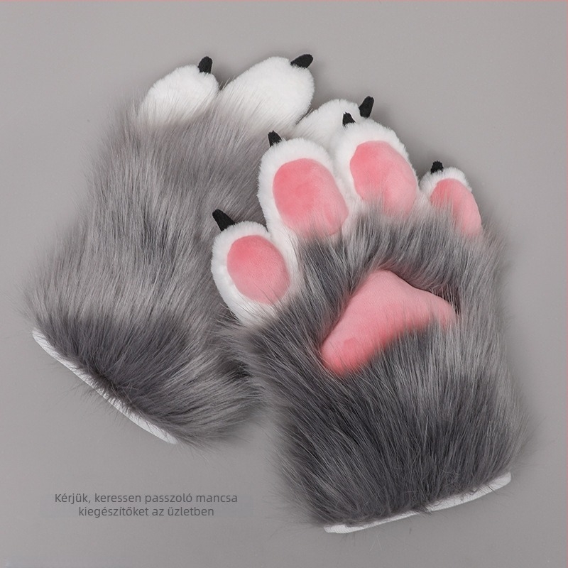 Fursuit plüss mancs zokni, kézzel készített, készleten, felnőtteknek