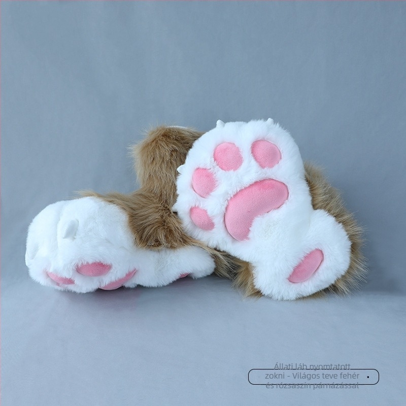 Fursuit plüss mancs zokni, kézzel készített, készleten, felnőtteknek
