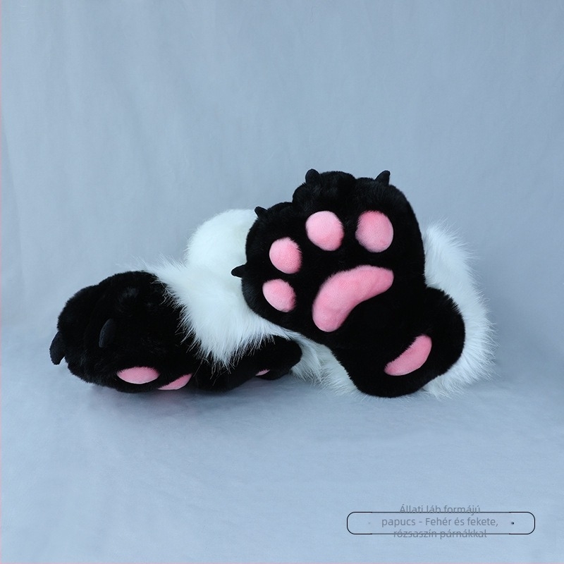 Fursuit plüss mancs zokni, kézzel készített, készleten, felnőtteknek