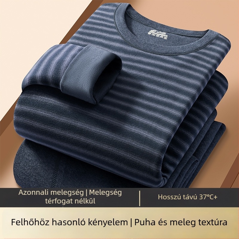 Termikus alsóruha készlet fleece-béléssel és vastag poliészterrel, uniszex alapréteg felső és nadrág, hosszú ujjú, 251–300 g/m²