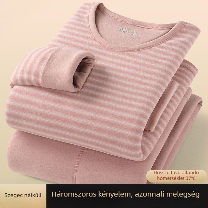 Termikus alsóruha készlet fleece-béléssel és vastag poliészterrel, uniszex alapréteg felső és nadrág, hosszú ujjú, 251–300 g/m²