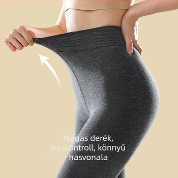 Női háromnegyedes hosszúságú harisnyanadrág fleece béléssel, meleg, laza szabású