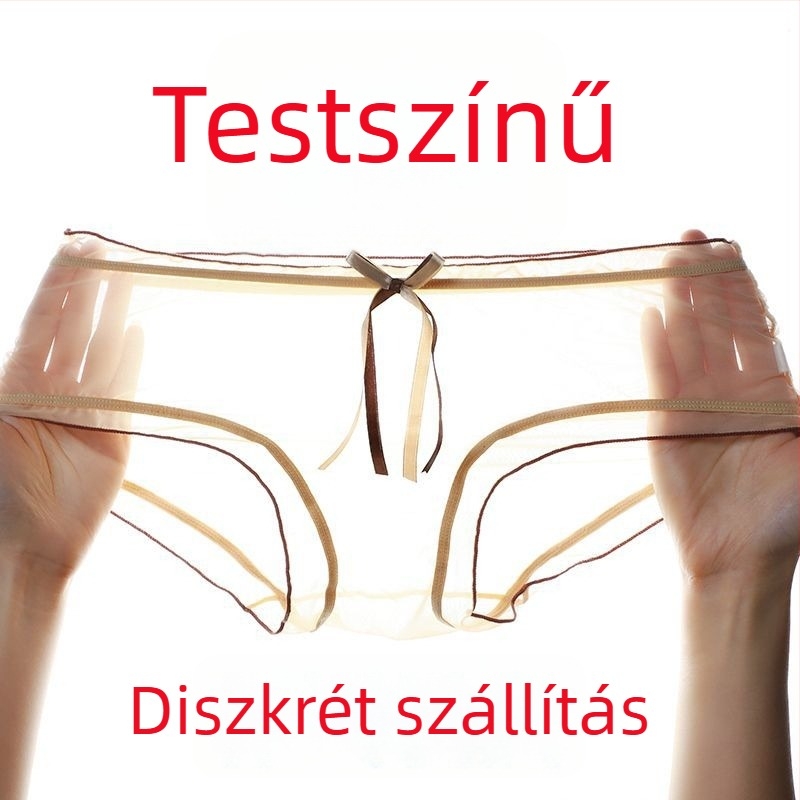 Női crotchless hálószövetes csipkés bugyi, varrás nélküli, ultra vékony, középmagas derekú, plusz méret
