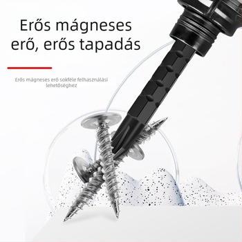 Kétfejű csavarhúzó készlet kinyújtható kis csavarhúzóval, Torx, Phillips és lapos fej; CR-V acél, mágneses, nem szigetelt, fogantyú PP, súly 0.1