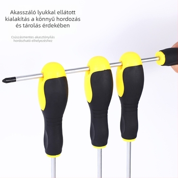 Henglida mini mágneses csavarhúzó kereszthorny fejjel és két anyagból készült markolattal, szénacélból