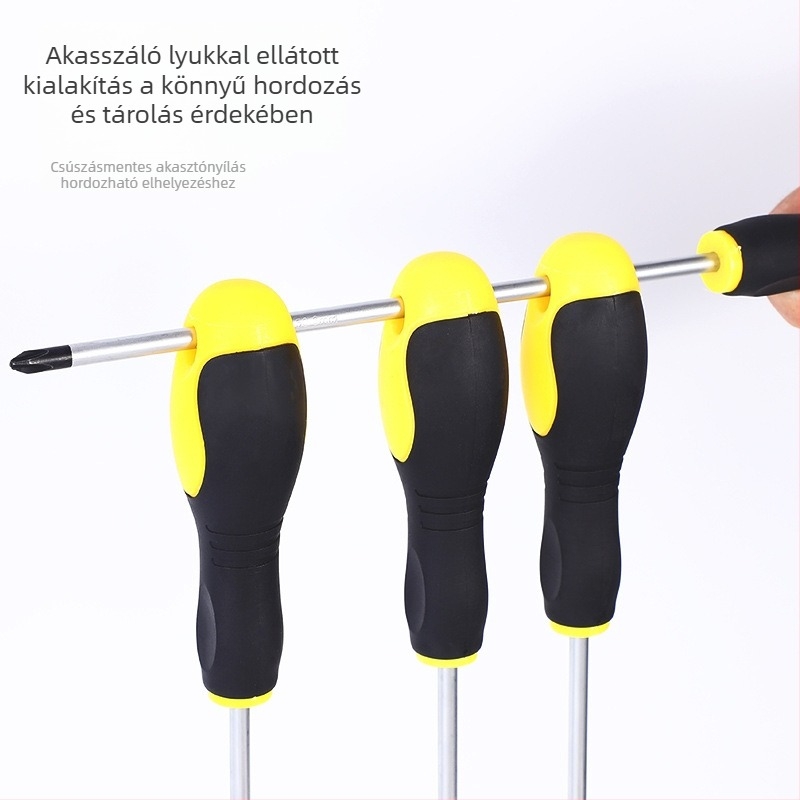 Henglida mini mágneses csavarhúzó kereszthorny fejjel és két anyagból készült markolattal, szénacélból