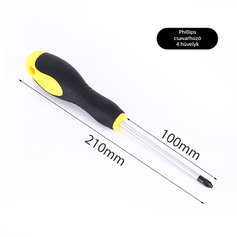 Henglida mini mágneses csavarhúzó kereszthorny fejjel és két anyagból készült markolattal, szénacélból