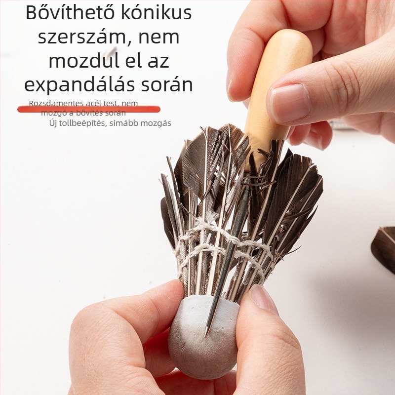 Badminton ütőjavító szerszámkészlet, 9 részes készlet, szerszámos dobozban, háztartási használatra