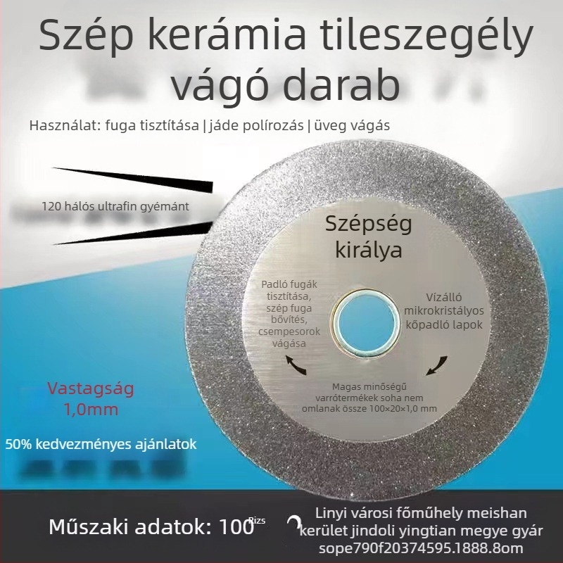 Gyémánt vágókorong csempék fugáinak tisztításához, Kidooli, fém kivitel, specifikáció 1.2, háztartási használatra