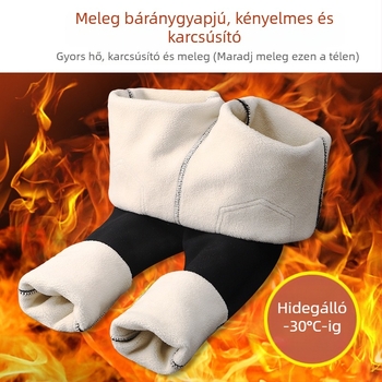 Női téli fleece-béléssel bélelt leggings, 2024 új modell, fekete szűk fazon