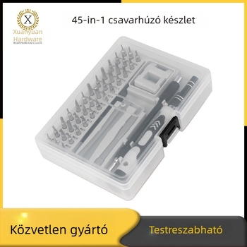45-in-1 mágneses csavarhúzó készlet, nikkel-kromium acélból, 45 darab, órák és mobiltelefonok javítására