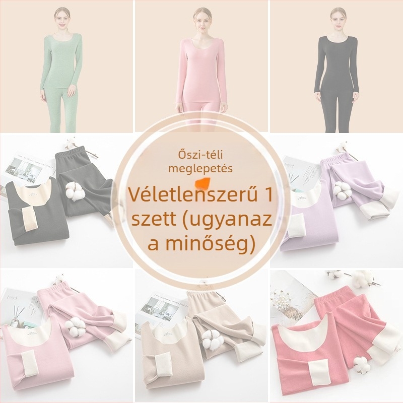 Női téli termo alsó- és felsőruha készlet fleeces anyagból, varrás nélküli kivitel, magas elasztikusság, karcsú szabású, felső és nadrág