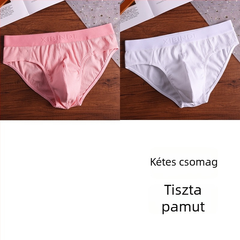 Férfi háromszög alakú alsónemű, alacsony derék, U- alakú zseb, lélegző pamut-elasztán keverék