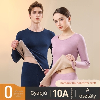 Gyapjú termo alsónadrág-ruha készlet, bőrbarát, vastag 251–300 g/m², körkörös nyakú, hosszú ujjú felső és nadrág, egyrétegű alapréteg, őszi-téli viselet, uniszex