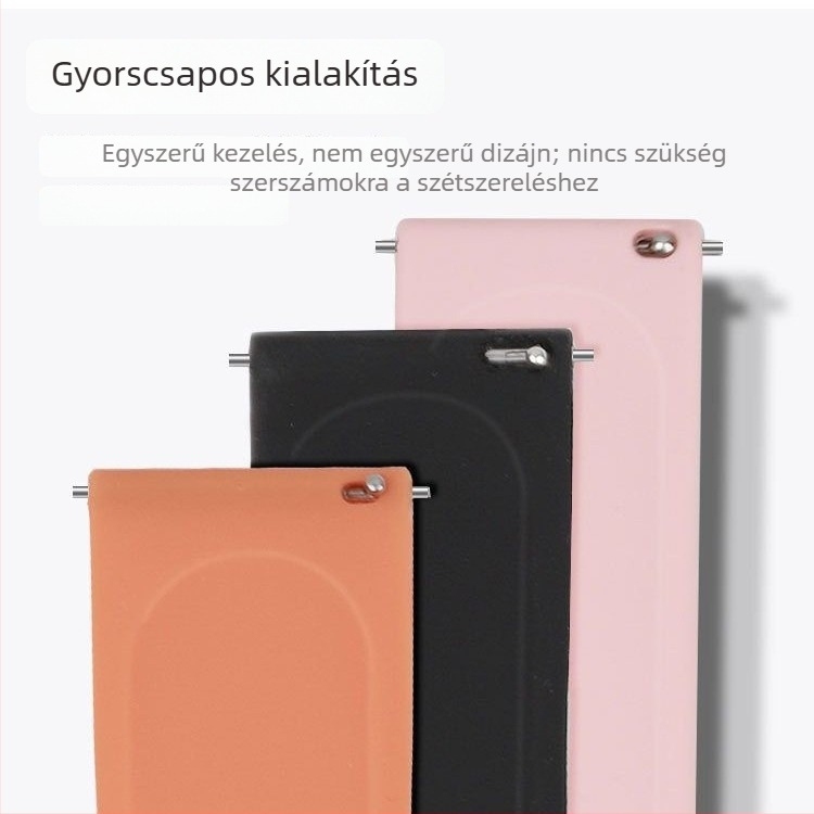 Szilikon óraszíj Samsung és Huawei számára, két színű napraforgó mintával és 3D lézergravírozással, pillangócsattal, 20/22 mm