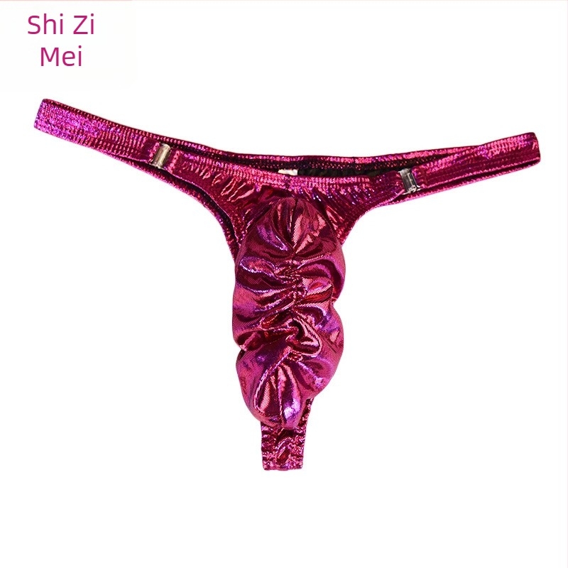 Férfi tangabugyi dupla oldalsó zárakkal és U-formájú zsebbel, szatén-náilon anyagból, Ye Zimei (Anyag: szatén; Fő anyag összetétel: nylon; Fő anyag arány: 50-70%; Gyártási ciklus: 7 nap)