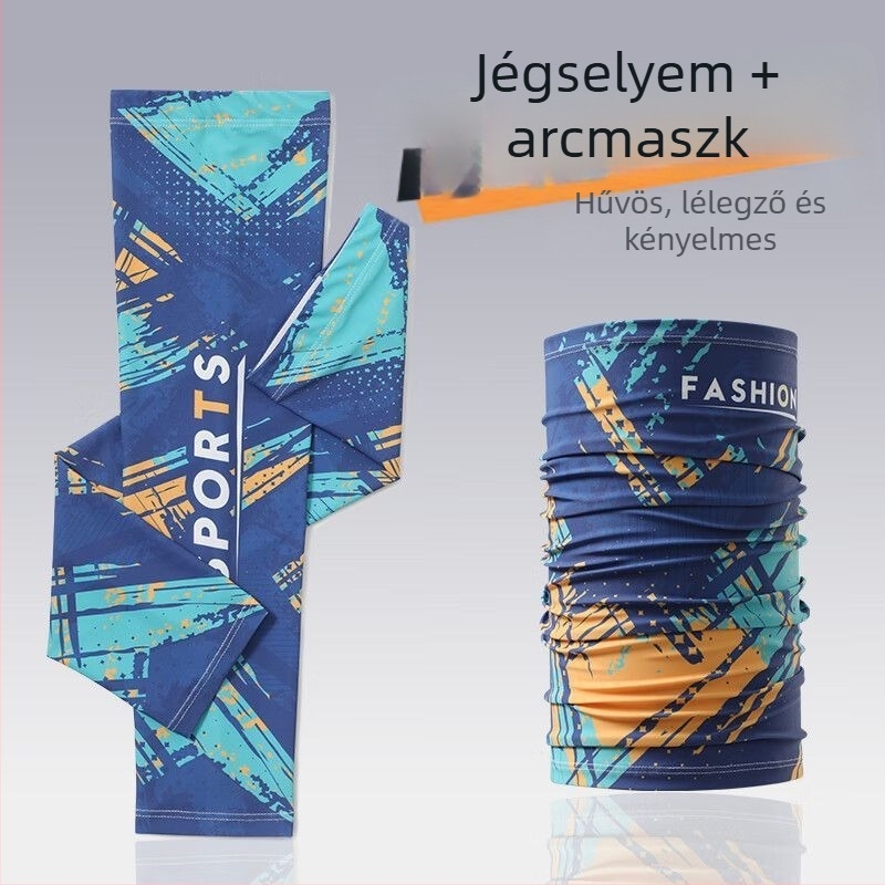 Nyári Ice Silk karvédők UV védelem, ideális horgászathoz, kerékpározáshoz és vezetéshez; poliészter több mint 96%