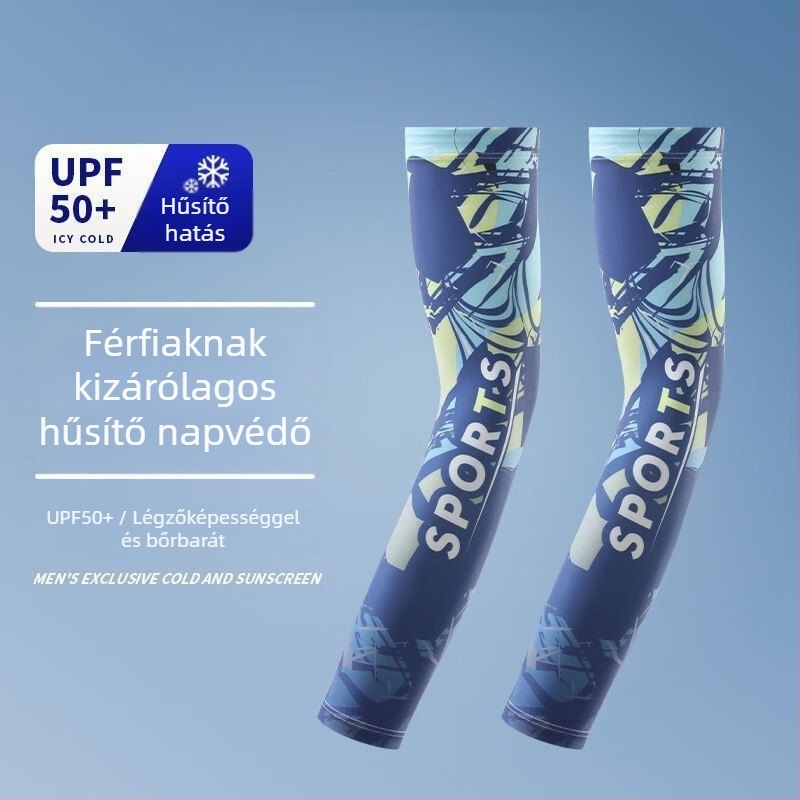 Nyári Ice Silk karvédők UV védelem, ideális horgászathoz, kerékpározáshoz és vezetéshez; poliészter több mint 96%