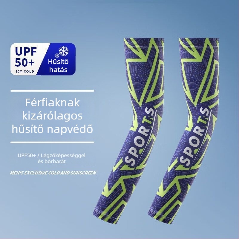 Nyári Ice Silk karvédők UV védelem, ideális horgászathoz, kerékpározáshoz és vezetéshez; poliészter több mint 96%