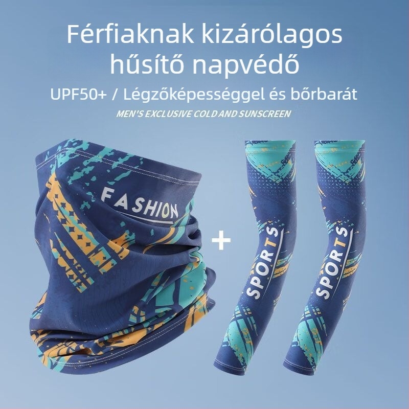 Nyári Ice Silk karvédők UV védelem, ideális horgászathoz, kerékpározáshoz és vezetéshez; poliészter több mint 96%