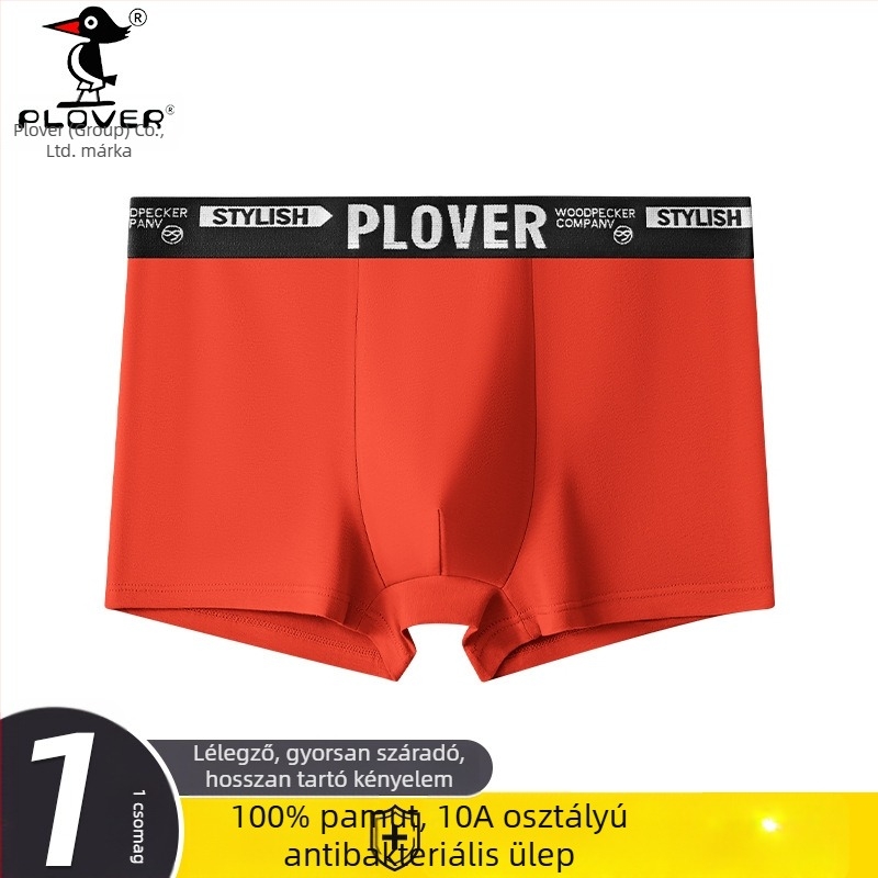 Vörös pamut férfi boxeralsó, kiadás a születési évre, prémium, nagy méret