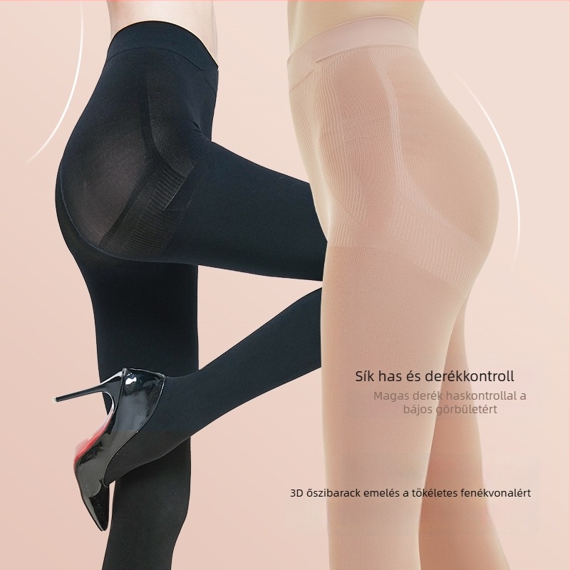 Koreai stílusú női kompressziós harisnya – fekete harisnyanadrág-leggings, meleg alapréteg tavaszra és őszre