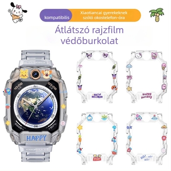 Little Genius karóra rajzfilmszerű védőtokja Z9/Z10 és Z6Pro/Z7/Z8A számára – TPU anyag, D2A/D3 matrica mellékelve