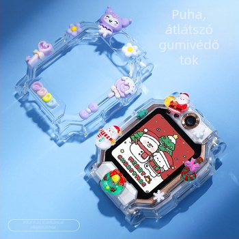 Little Genius gyermek okosóra védőtokja kompatibilis a z10/z9/d2/q1s/z3/z8/z6 modellekkel, rajzfilmfigura és képernyővédő fólia mellékelve.
