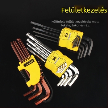 GSNG kilenc darabos golyófejes hatszögkészlet, króm-vanádium acélból, metrikus szabvány