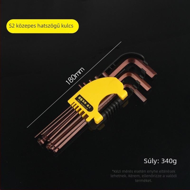 GSNG kilenc darabos golyófejes hatszögkészlet, króm-vanádium acélból, metrikus szabvány