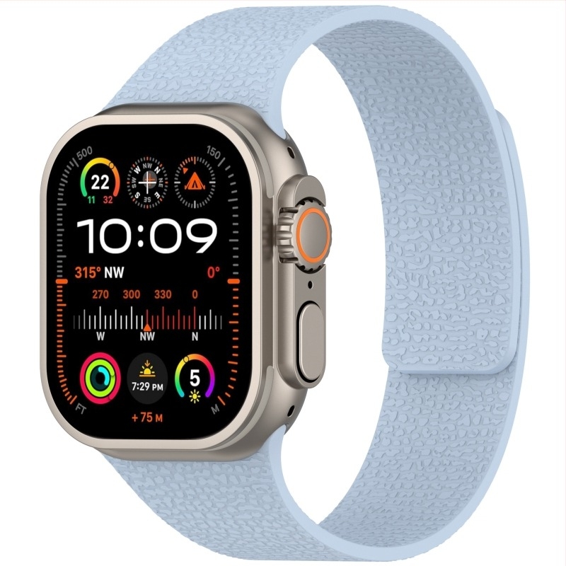 Lychee textúrájú szilikon mágneses óraszíj Apple Watch-hoz, Ultra/SE/S10 kompatibil, minden sorozathoz.