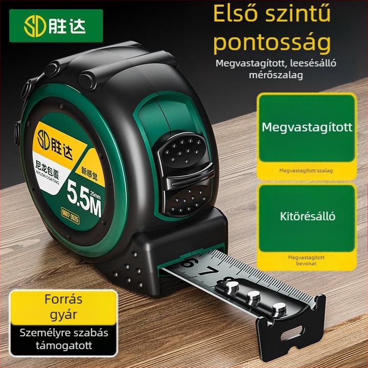 Nemesacél mérőszalag, nagy pontosságú, vastagított és edzett ütésálló háztartási használatra, SD márka, testreszabható