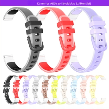 Átlátszó kétszínű szilikon csuklópánt 12 mm-es Xiaomi/Huawei/Honor karkötőkhöz