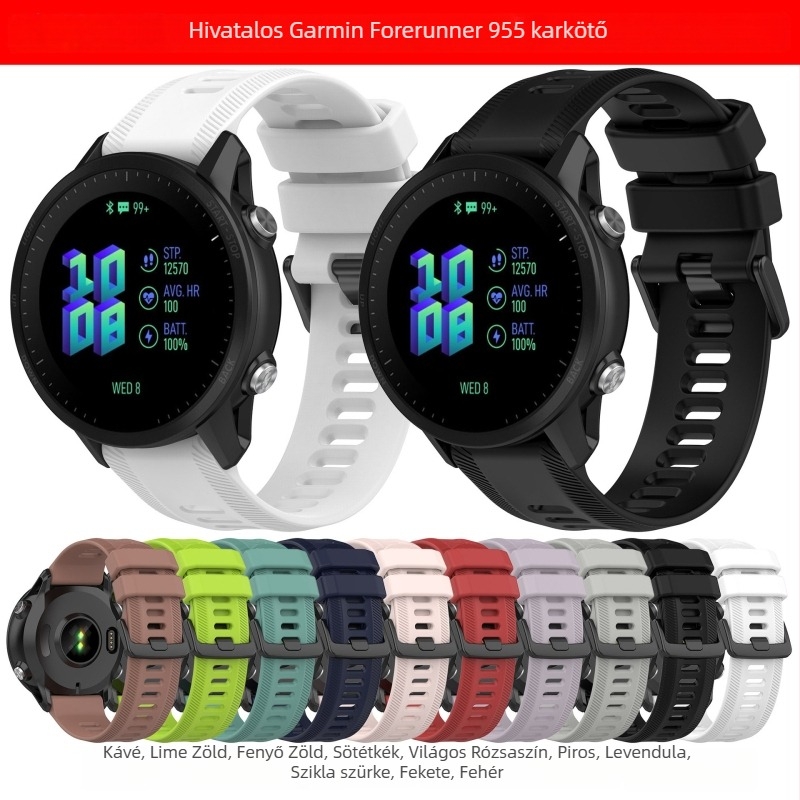 Dream szilikon óraszíj Garmin Forerunner955-höz, 22 mm interfész, pin csat, 50 g