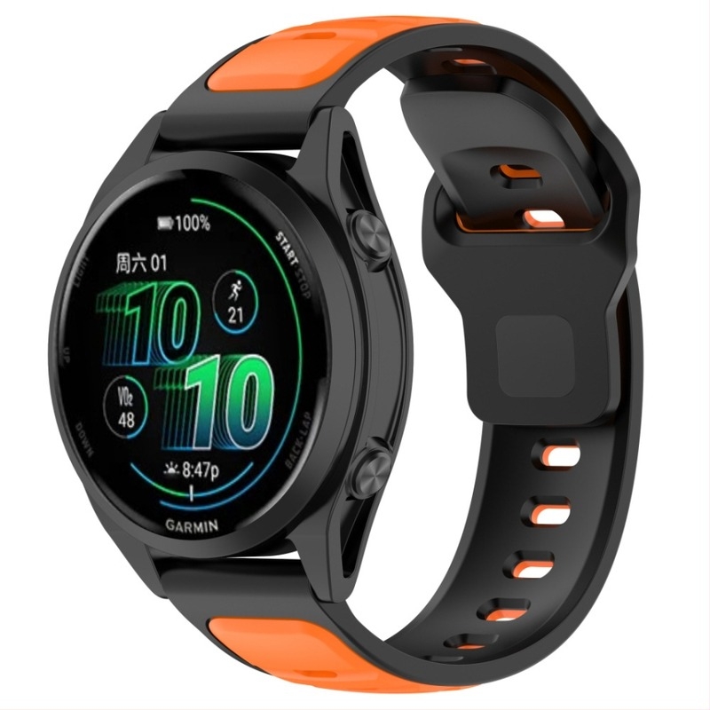 Garmin Forerunner 570/265/255/645 két színű szilikon óraszíj fordított csattal, 20/22 mm