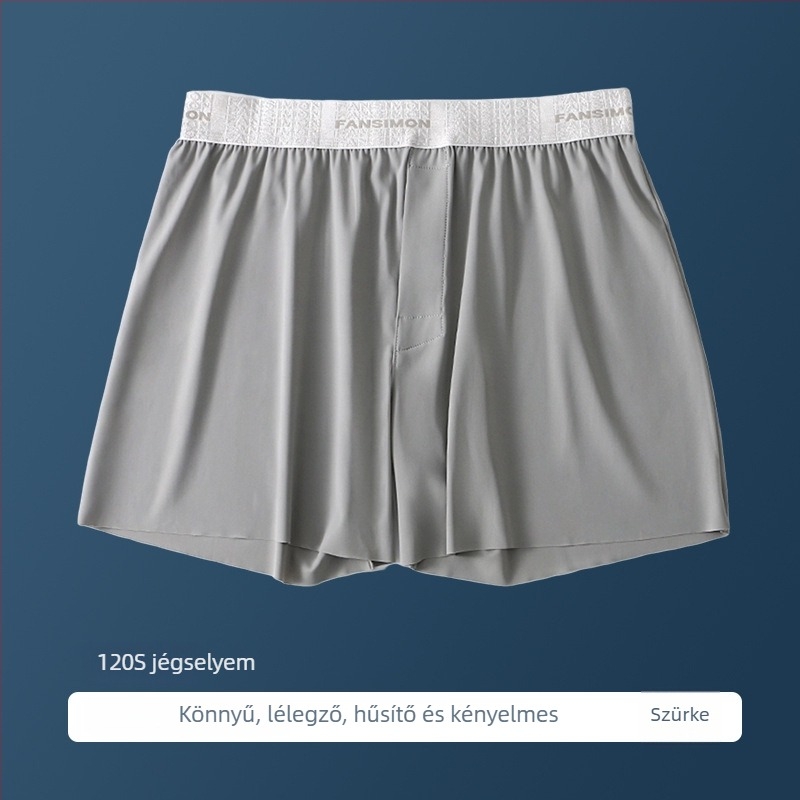 Férfi Ice Silk vékony, lazán szabott otthoni rövidnadrág, alváshoz, nagy méret, átlátszó