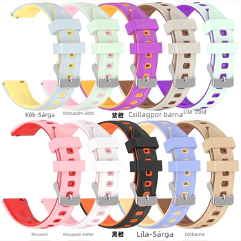 Női 18 mm-es szilikon óraszíj Huawei GT4/GT5/GT6-hoz, kétszínű
