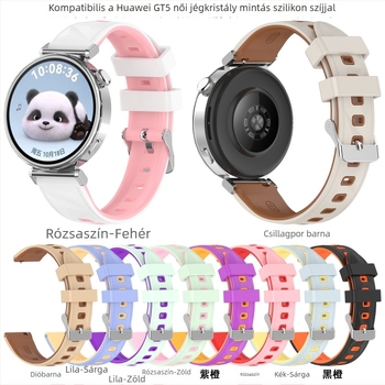 Női 18 mm-es szilikon óraszíj Huawei GT4/GT5/GT6-hoz, kétszínű