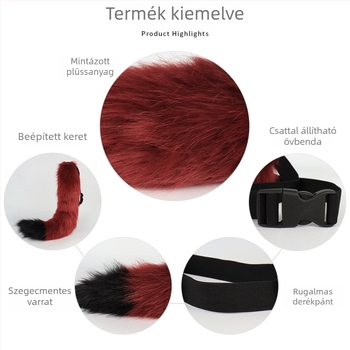 Kézműves plüss állat farok cosplay kiegészítő: róka, farkas, kutya és macska farok - Junpeng márka - Spot kategória - felnőtteknek - 2023 tavasza