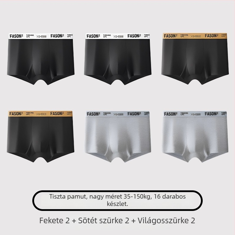 Férfi boxeralsók, pamut, antibakteriális, középmagas derekú, fiatal férfiaknak