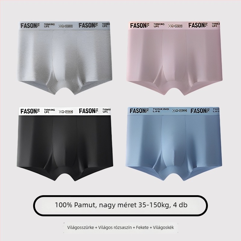 Férfi boxeralsók, pamut, antibakteriális, középmagas derekú, fiatal férfiaknak