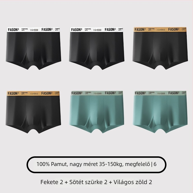 Férfi boxeralsók, pamut, antibakteriális, középmagas derekú, fiatal férfiaknak