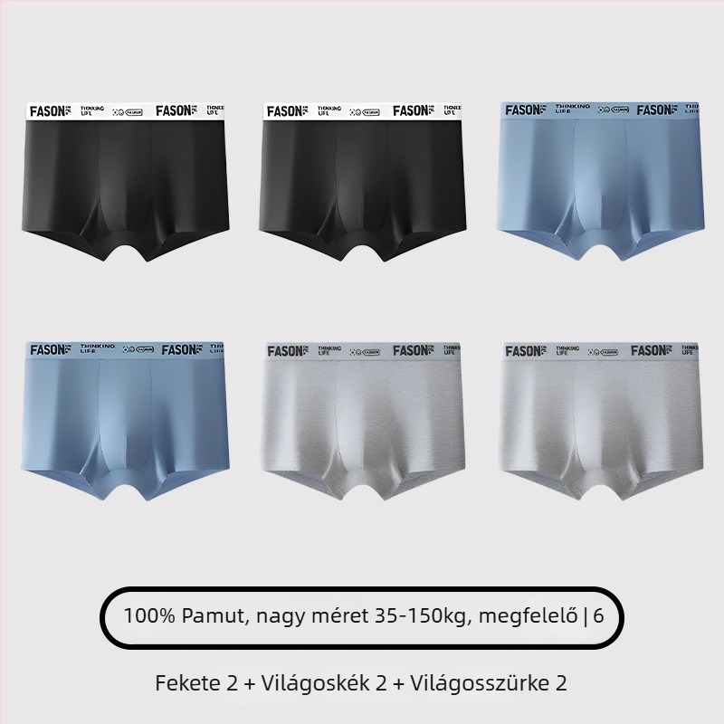 Férfi boxeralsók, pamut, antibakteriális, középmagas derekú, fiatal férfiaknak