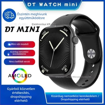 DT WATCH X mini okosóra Bluetooth hívással, AMOLED kijelző, alumínium ötvözet tok, szilikon szíj, Android-kompatibilis