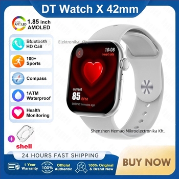 DT WATCH X mini okosóra Bluetooth hívással, AMOLED kijelző, alumínium ötvözet tok, szilikon szíj, Android-kompatibilis