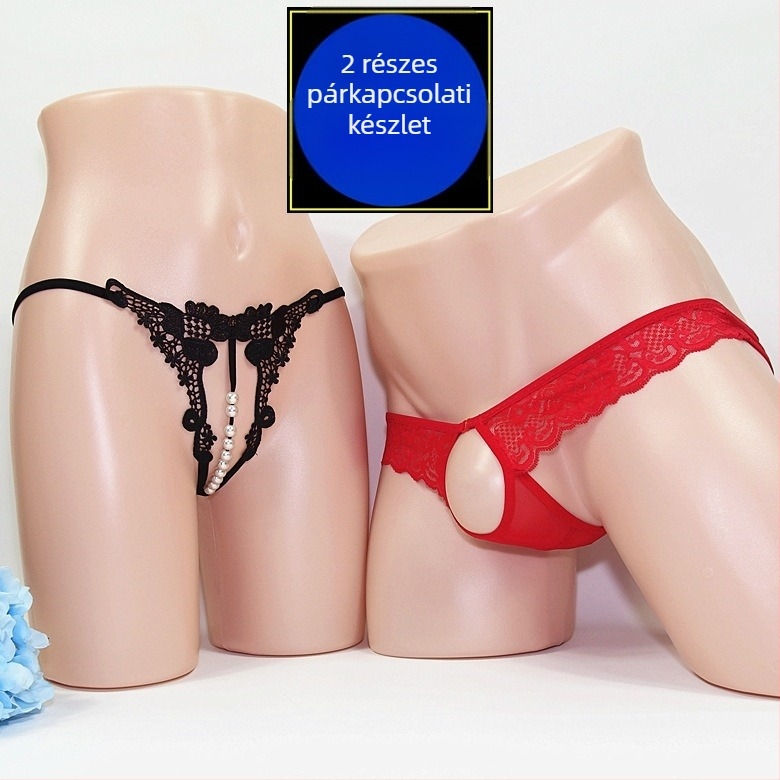 Uniszex hálós tangabugyi nyitott ágyékkal; fő anyag: nylon 92%, ágyéknál belső réteg akril 8%