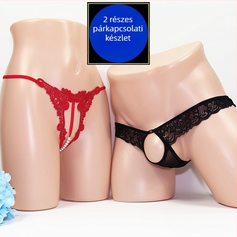 Uniszex hálós tangabugyi nyitott ágyékkal; fő anyag: nylon 92%, ágyéknál belső réteg akril 8%