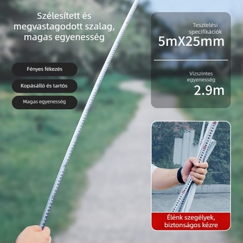 Mekla rozsdamentes acél mérőszalag, kopásálló és ütésálló