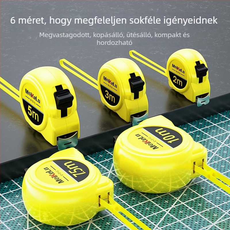 Mekla rozsdamentes acél mérőszalag, kopásálló és ütésálló