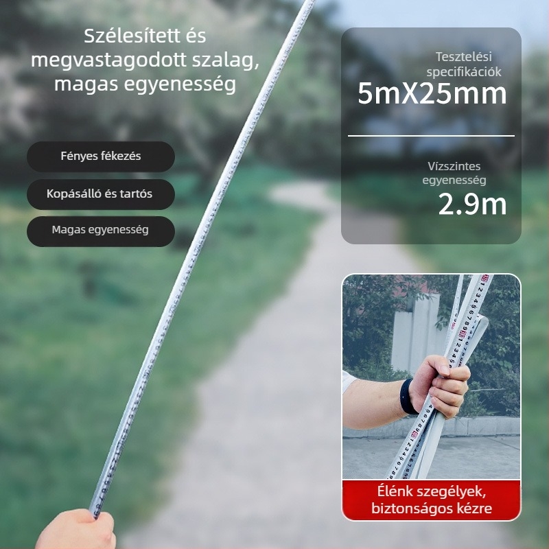 Mekla rozsdamentes acél mérőszalag, kopásálló és ütésálló